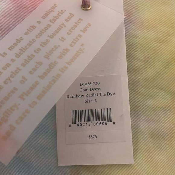 New LoveShackFancy Chai Mini Dress 
Rainbow Radical Tie Dye Size Small - Picture 12 of 12